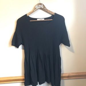 LOFT black ruffle top